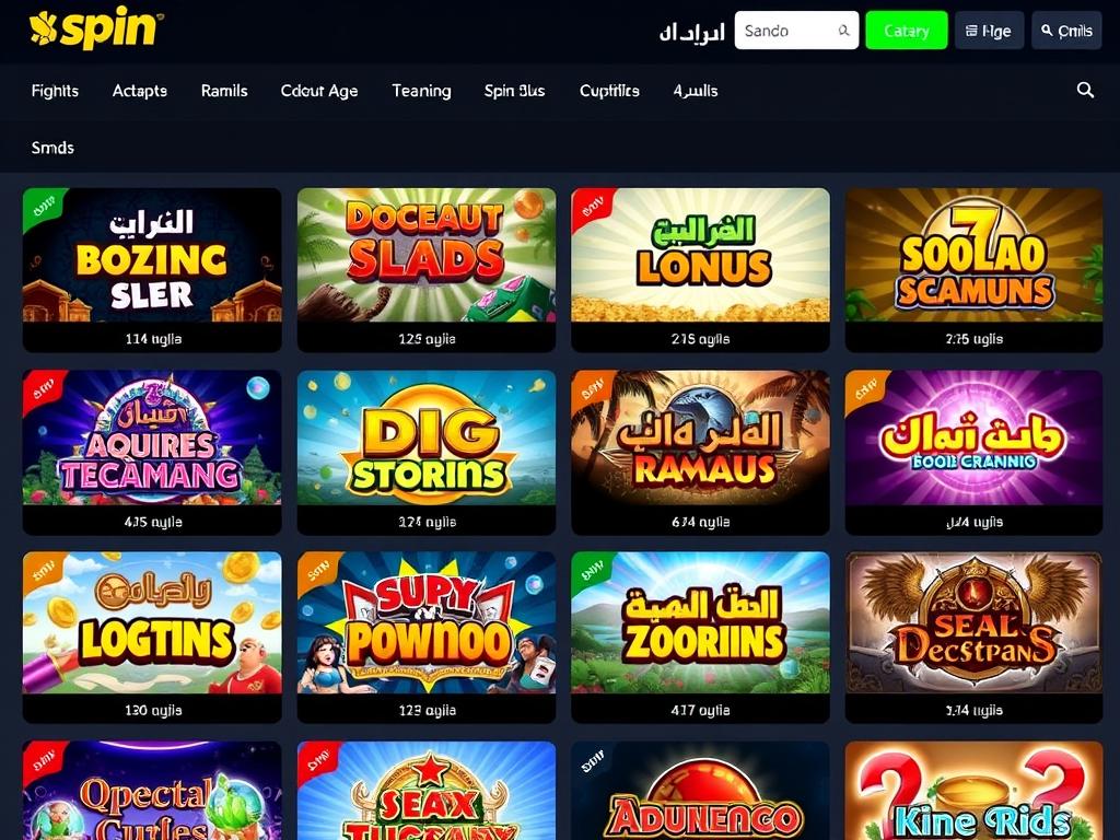 مجموعة متنوعة من ألعاب السلوتس في Spin Casino باللغة العربية مجموعة متنوعة من ألعاب السلوتس في Spin Casino باللغة العربية