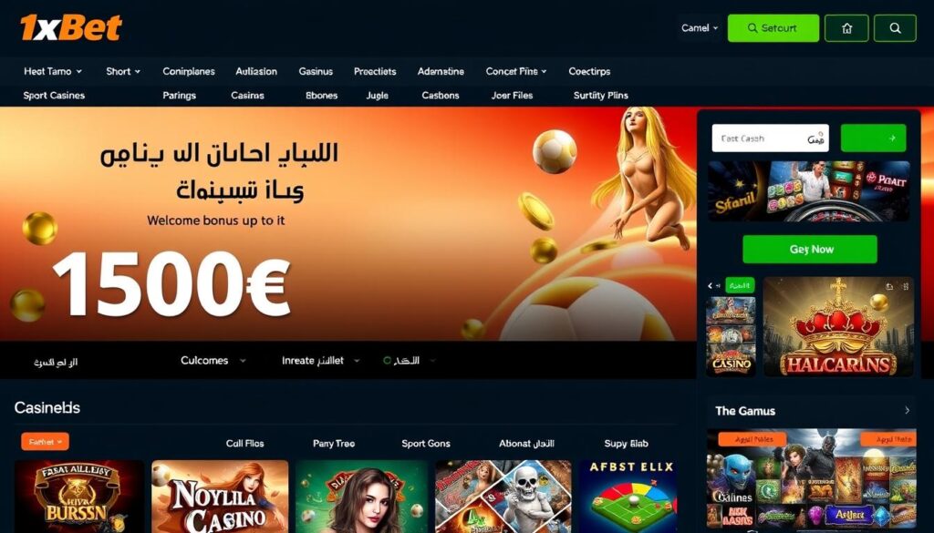 واجهة كازينو 1xBet مع عرض الألعاب والمكافآت المتاحة للاعبين العمانيين واجهة كازينو 1xBet مع عرض الألعاب والمكافآت المتاحة للاعبين العمانيين