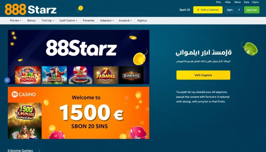 واجهة كازينو 888Starz مع عرض الألعاب والمكافآت واجهة كازينو 888Starz مع عرض الألعاب والمكافآت